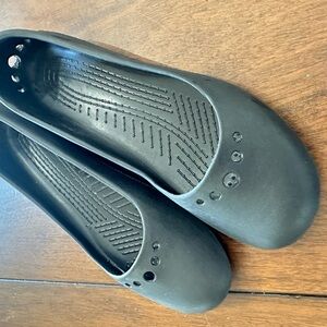 CROCS Black Flats Size 8